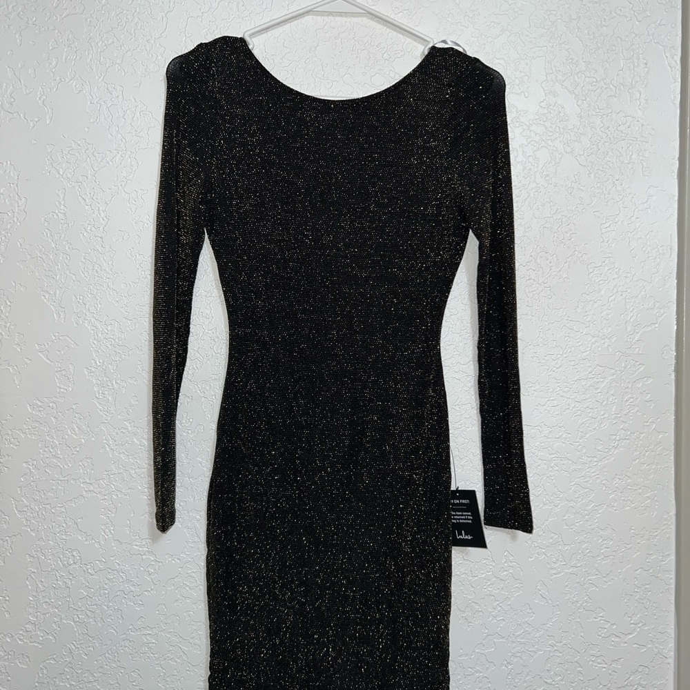 Lulu's Black Glitter Mini Dress